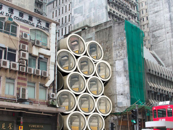Hồng Kông dự định xây căn hộ làm từ ống nước chỉ rộng có 9 m2